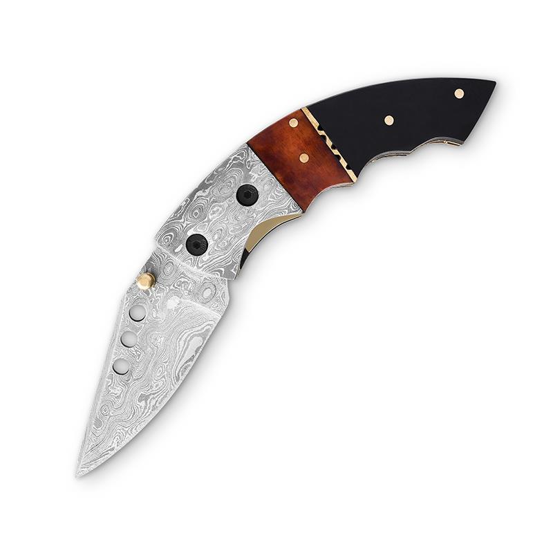 Damascus Curva Folding Knife